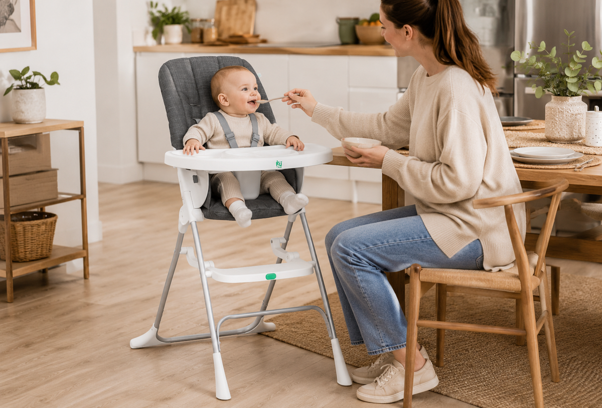 Ingenuity Sun Valley Compact Folding High Chair - Grey