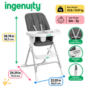 Ingenuity Sun Valley Compact Folding High Chair - Grey