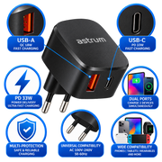 Astrum PRO PD35 33W USB-C PD Dual Wall Charger with USB-A – PRO PD35