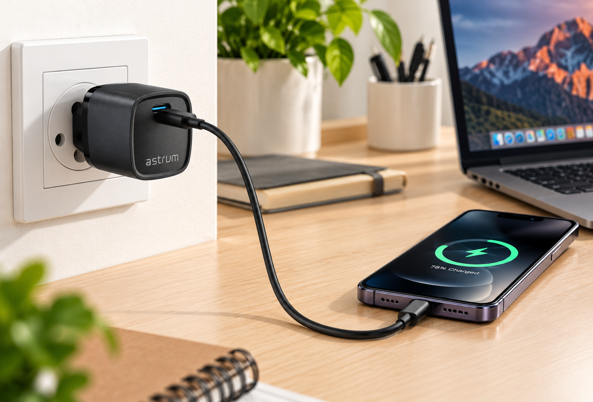 Astrum WATZ20P 20W GaN USB-C PD Fast Charger with Smart IC – WATZ20P
