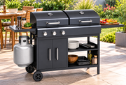 Goldair 3-Burner Gas & Charcoal Combo Braai – GGCB-9003 – Black
