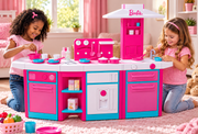 Barbie Kids Pretend Play Kitchen Set – Pink & Turquoise