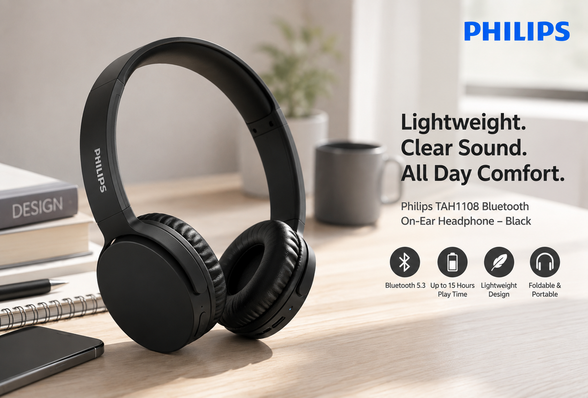 Philips TAH1108 Bluetooth On - Ear Headphone - Black