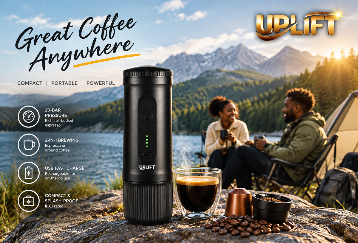 Uplift 20-Bar Portable Espresso Maker with Self-Heating & USB-C Charging