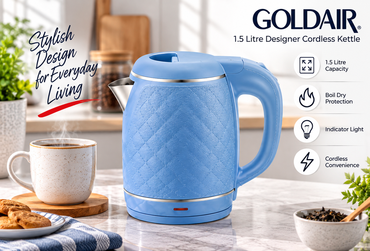 Goldair 1.5L 1500W Cordless Kettle - Blue - GSDK-1800BL