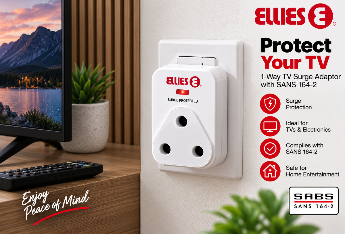 Ellies - 1-Way TV Surge Adaptor with SANS 164-2