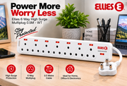 Ellies 6 way High Surge Multiplug 0.5M - WT