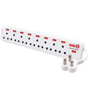 Ellies 8-Way High Surge Multiplug 0.5m – White