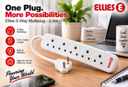 Ellies 5-Way Multiplug - 0.5m