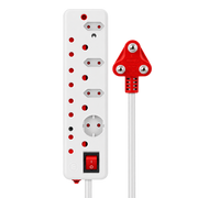 Ellies 8-Way Surge Multiplug 0.5m – White
