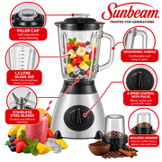 Sunbeam 400W 1.5L Stainless Steel Glass Blender & Grinder