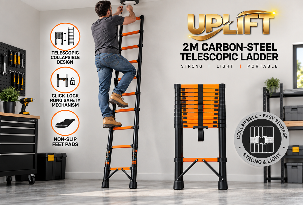Uplift 2M Telescopic Ladder – Collapsible & Portable