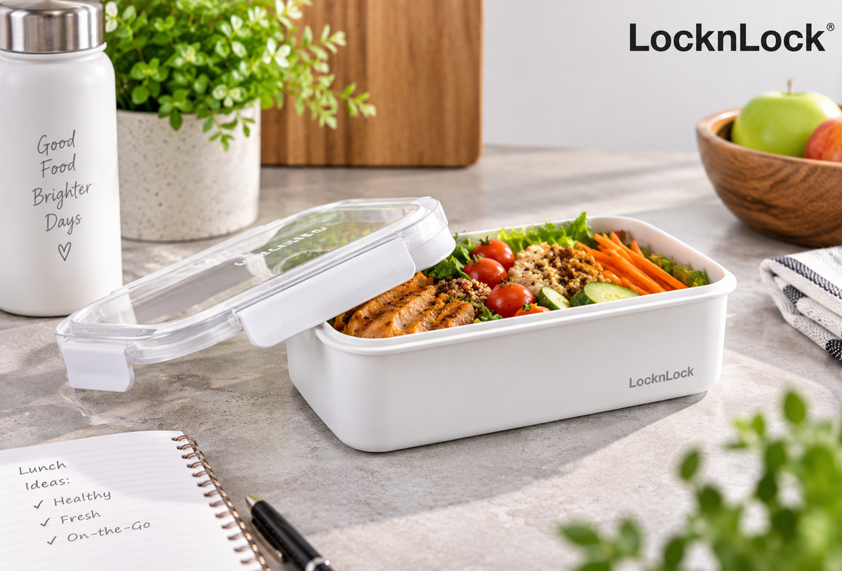 LocknLock To-Go Lunch Box 980ml White - LEG-HPL781W