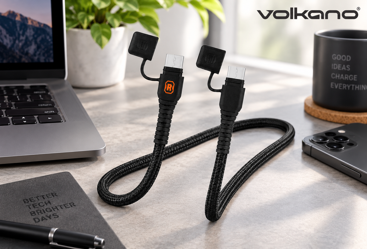 Rugged by Volkano VK-4100-CC1 Water- and Dust-Proof USB-C to USB-C Cable 1.2m