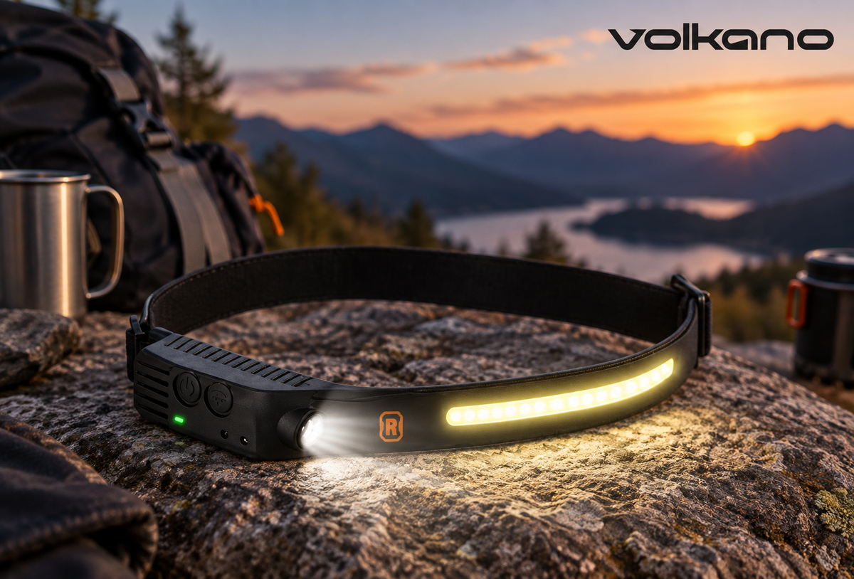 Rugged by Volkano VK-4105-BK 500lm COB Headlamp with Wave Sensor