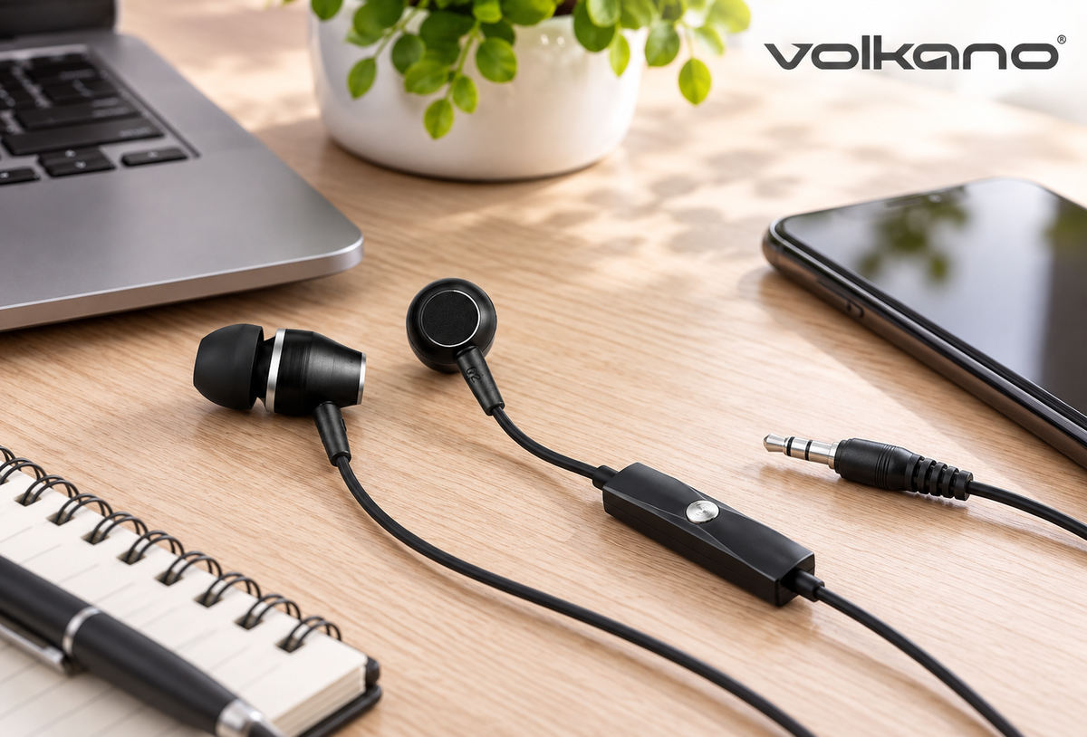 Volkano VK-PDQ106-BK On-The-Go Wired Earphones