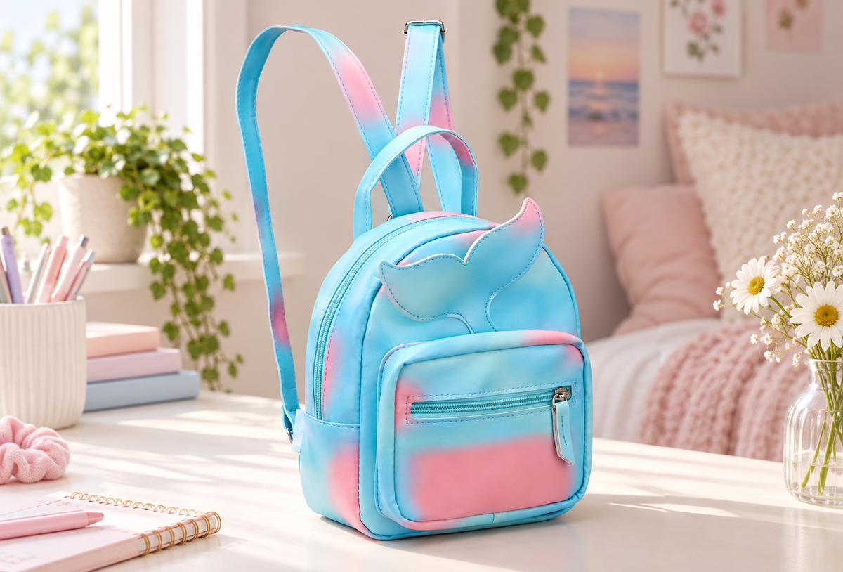 Quest QT-6607-PA Mini Mermaid Tail Backpack Pink / Aqua
