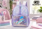 Quest QT-9216-LL Starburst Backpack & Lunch Combo Lilac