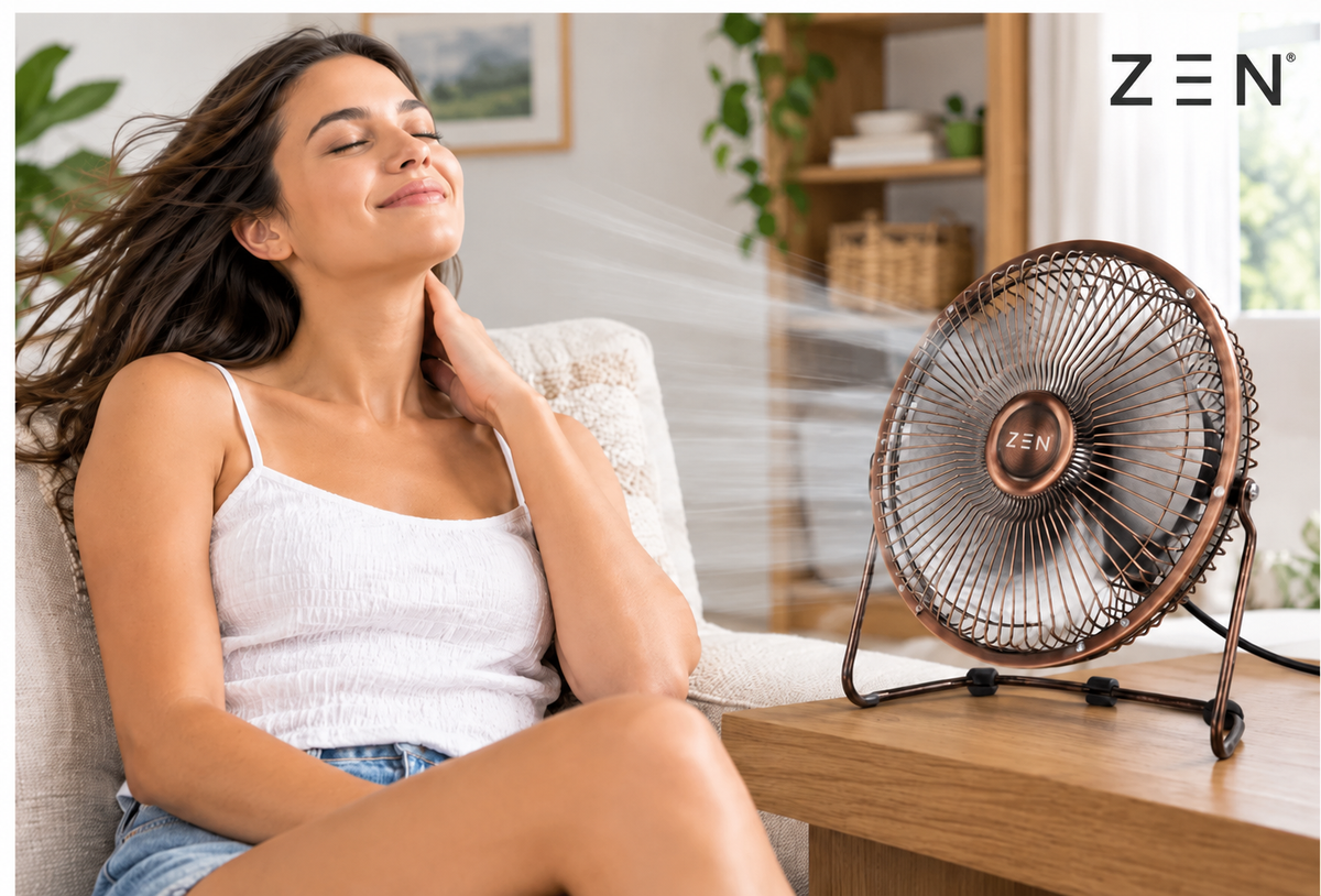 ZEN ZN-5101-CP Cool Series 6in Desk Fan - Copper