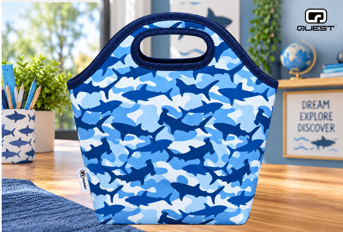 Quest QT-9231-BL Shark Cammo Lunch Bag Blue