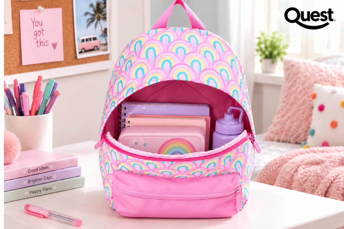 Quest QT-6916-PK Rainbow Backpack Pink