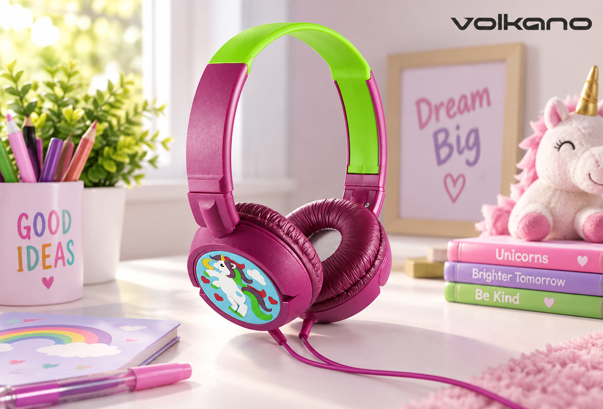 Volkano VK-2000-GU Kiddies Headphones - Girls Unicorn