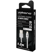 Volkano VK-20052-SL Strike Series 1.2m MFi Lightning Charge / Data Cable - Silver