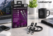 Volkano VK-20172-BK Weave Series 4-in-1 Cable Two Pack 1.2m / 4ft & 1.8m / 6ft