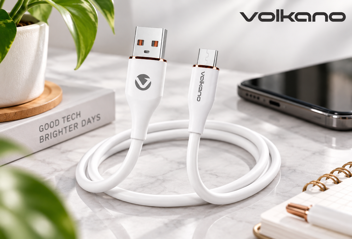 Volkano VK-20261-WT Flexi Series USB to Micro USB 1.5m 18W - White