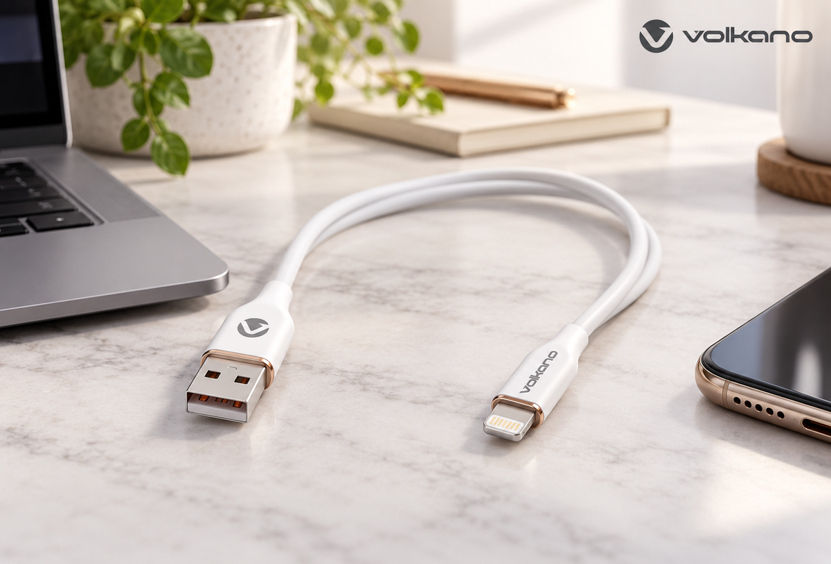 Volkano VK-20269-WT Flexi Series USB to MFi Lightning 1.5m 5V 2.4A 12W - White