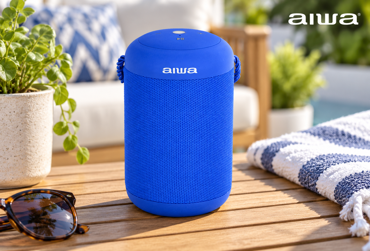 AIWA Bluetooth Portable Dual Speaker Blue ABT-307BL