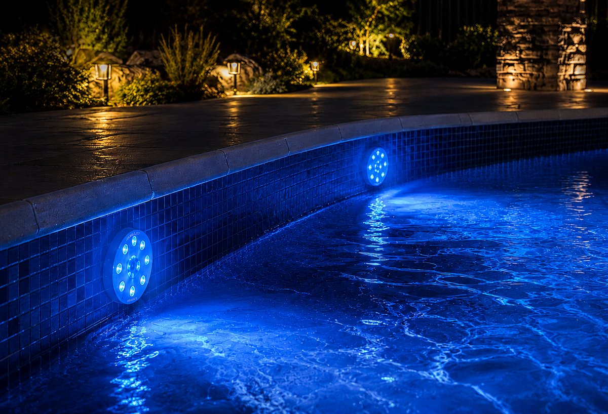 RGB Submersible Pool Lights - 2 Pack with Dimming