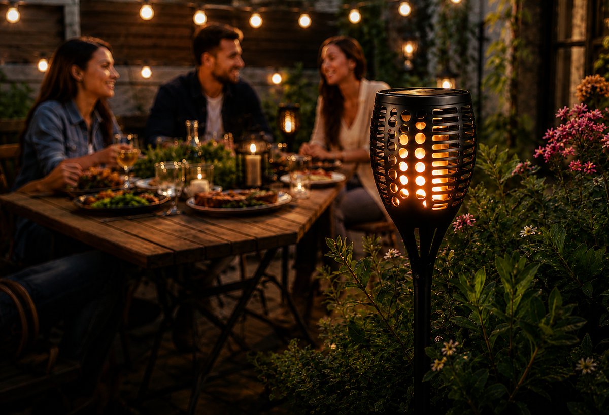 Solar Tiki Light - 54 LEDs, Up to 8 Hours Runtime