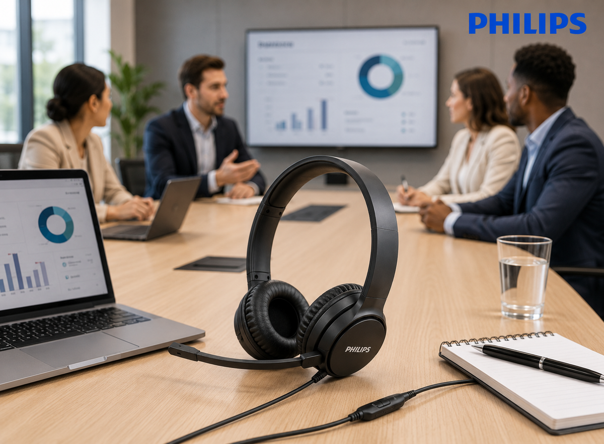 Philips TAH3155 Wired On - Ear PC Headphone with Mic - Black