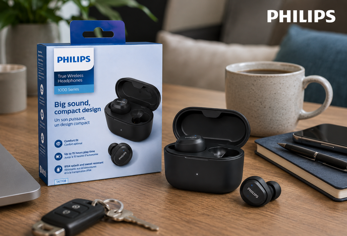Philips TAT1108 True Wireless In - Ear Headphone - Black