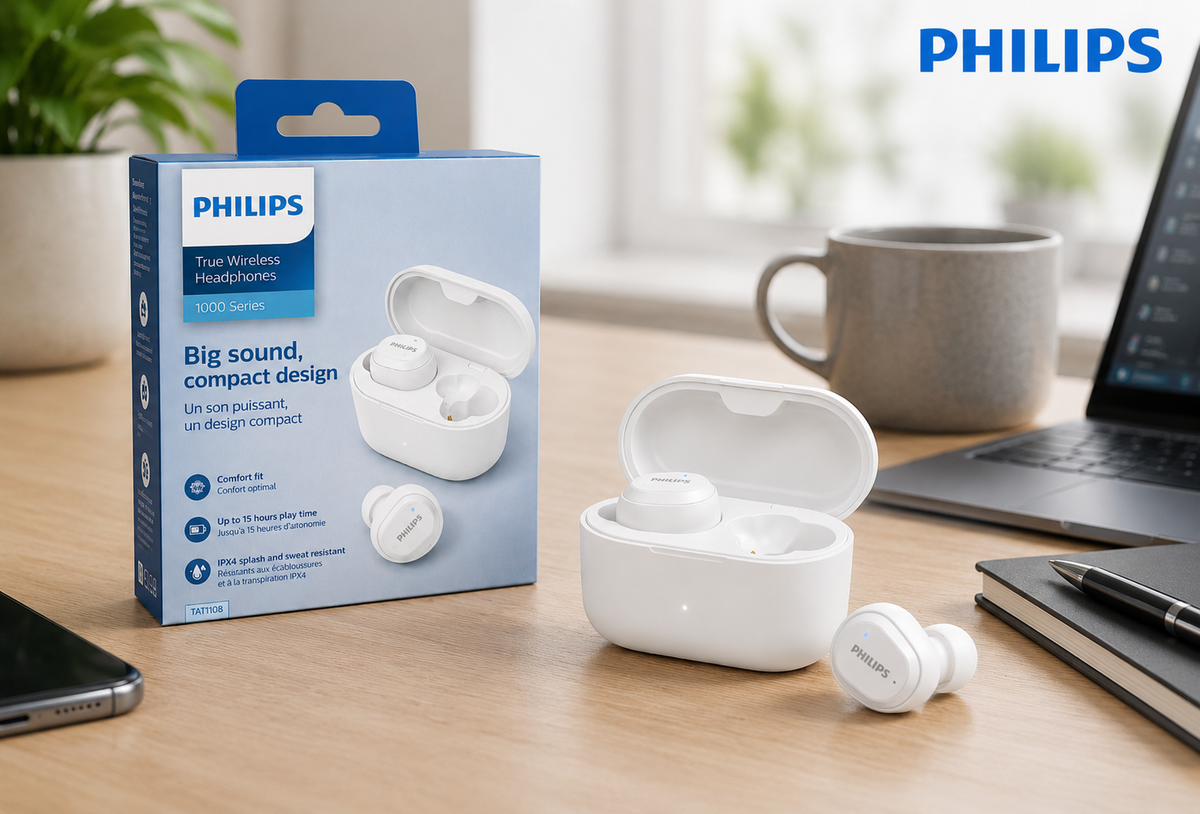 Philips TAT1108 True Wireless In - Ear Headphone - White