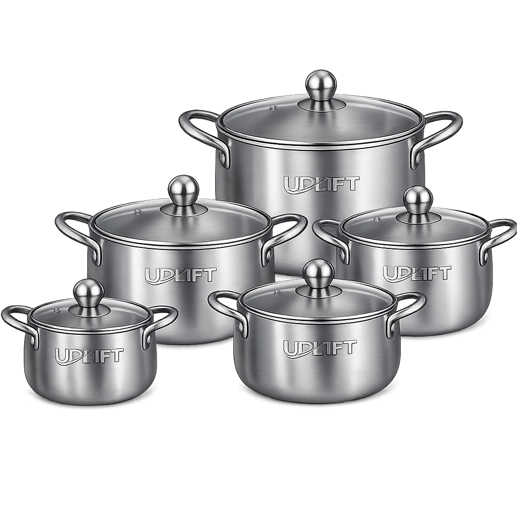 Uplift 10 Piece Aluminium Pot Set