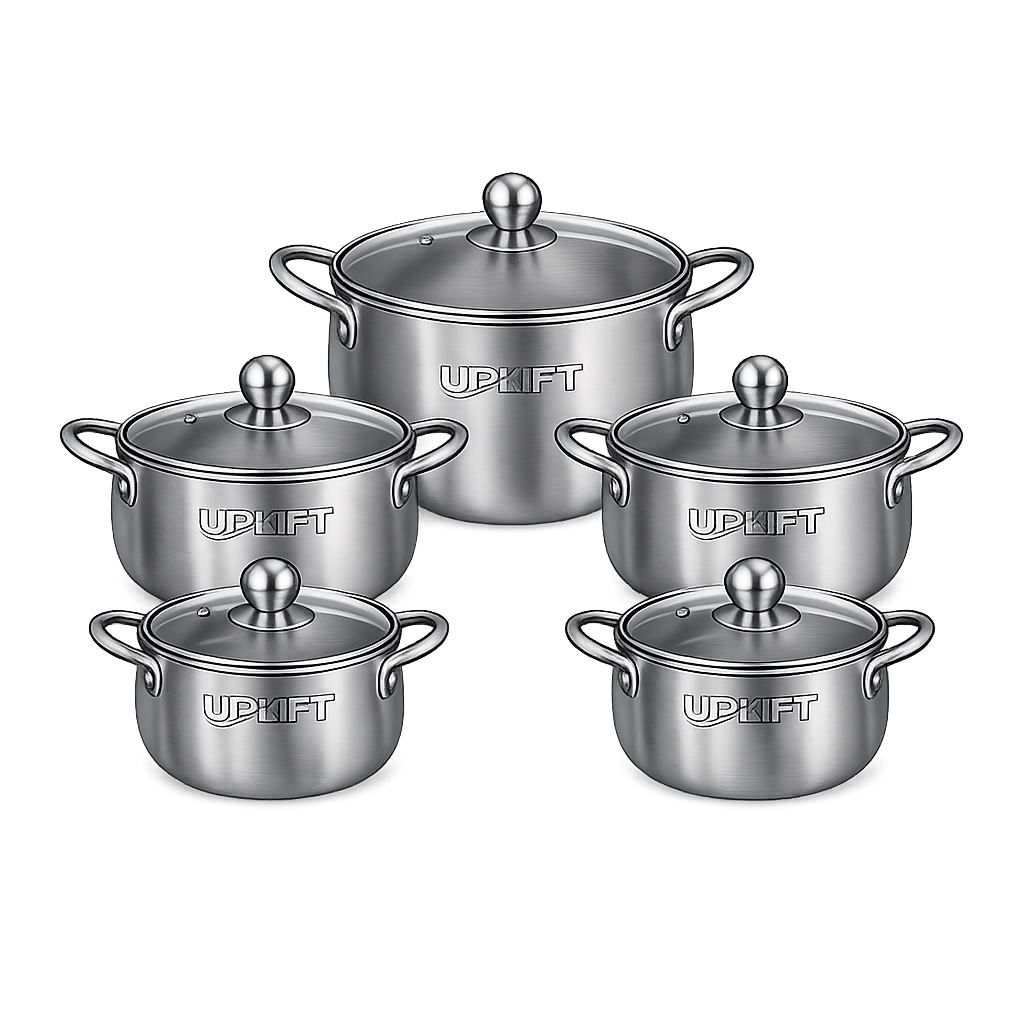 Uplift 10 Piece Aluminium Pot Set