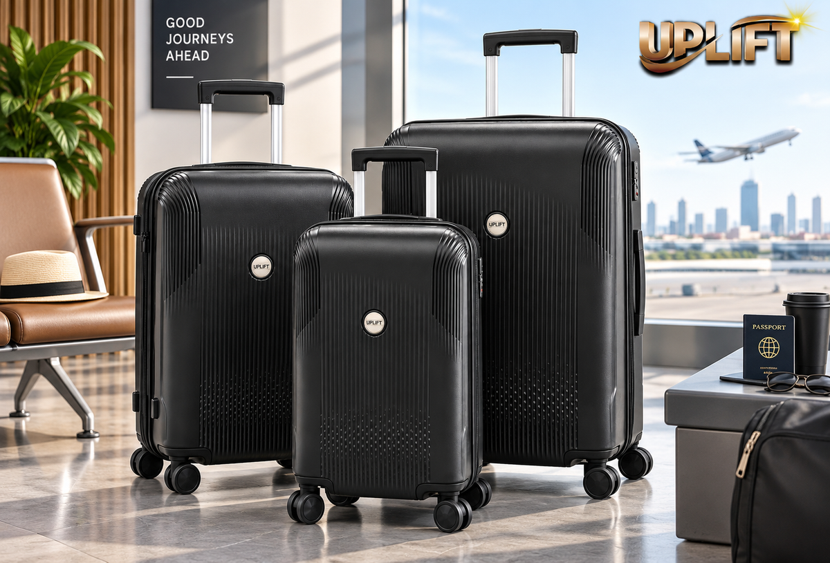 Uplift 3-Piece Hard-Shell Lightweight Impact Resistant Luggage Set - ULA007