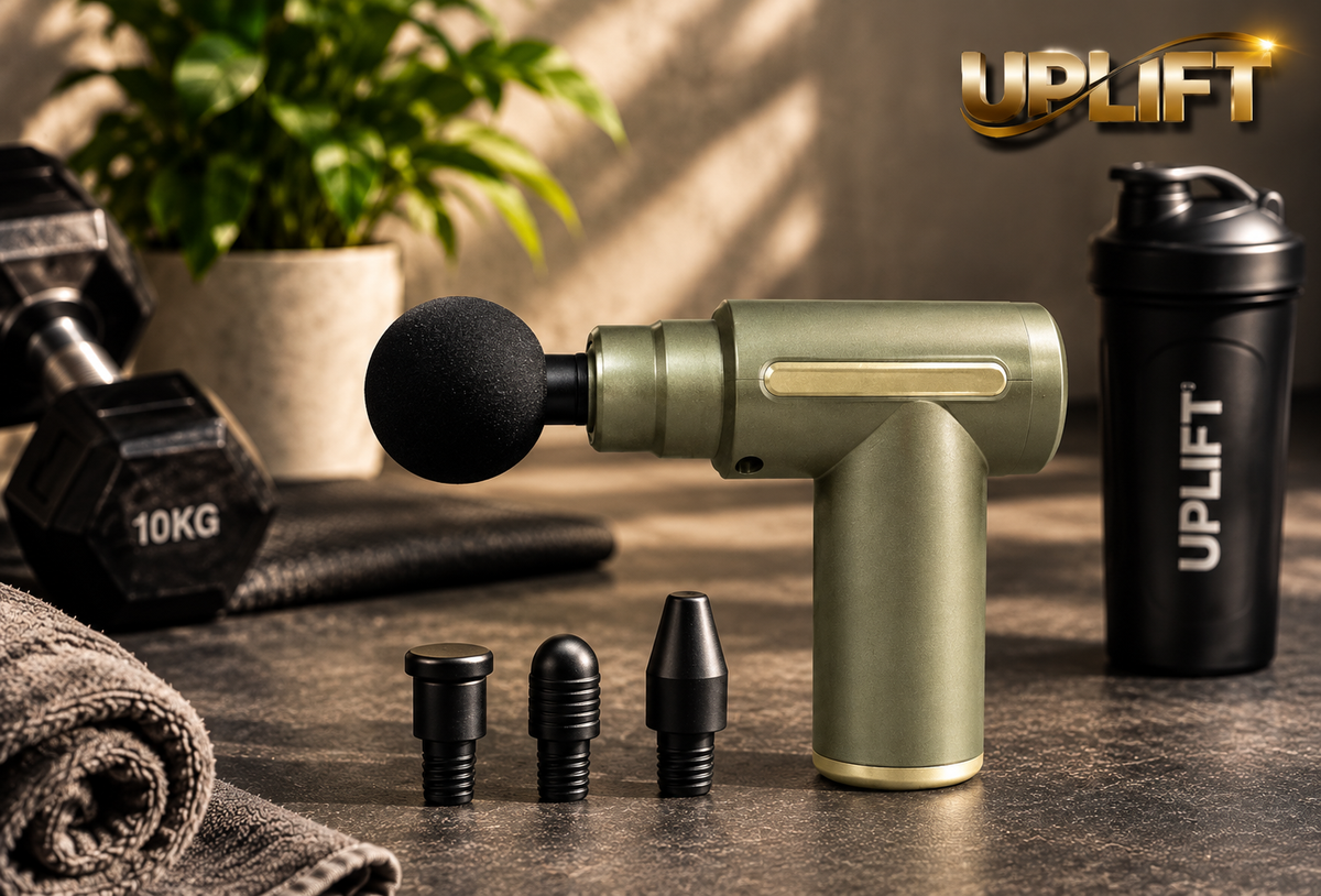 Uplift Rechargeable Massage Gun with 4 Massage Heads – UMA001