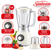 Sunbeam 2-in-1 Blender & Grinder Set 1.5L 300W