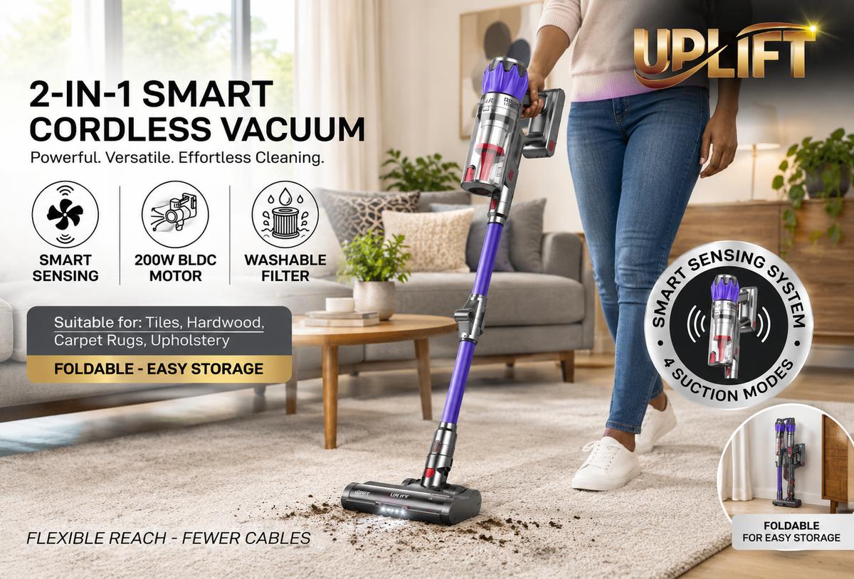 Uplift 200W 2-in-1 Cordless Stick Vacuum - 4 Suction Modes