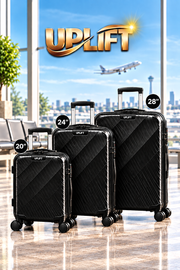 Uplift 3-Piece Hard-Shell Luggage Set with Spinner Wheels and TSA Lock