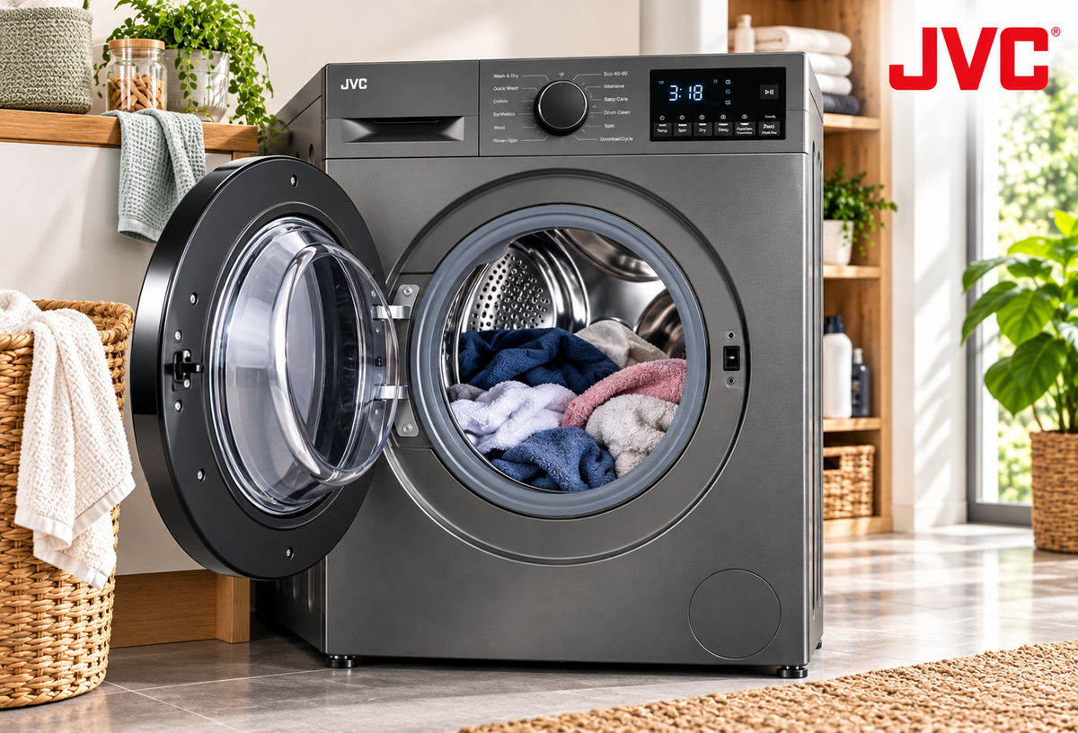 JVC 12kg Front Loader Washer Dryer Combo Grey