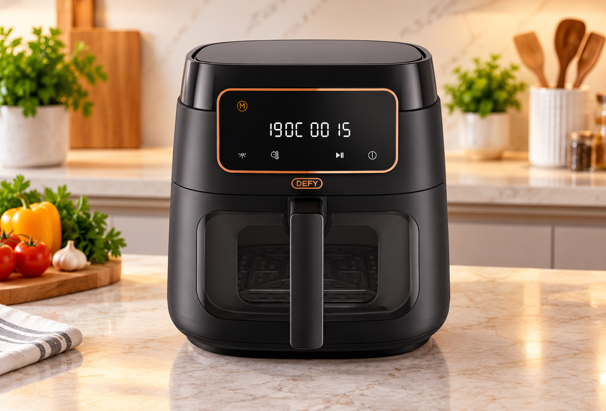 Defy - DAF 3376 - 7.6L 1750W Digital Air Fryer with Viewing Window & Touch Controls – Matte Black