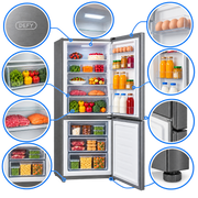 Defy - DAC447 - C300 ECO Bottom Freezer Fridge with A+ Energy Rating – Satin Metallic