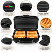 Elektra 2-Slice Non-Stick Grill Press – Black - SEL-ESP02