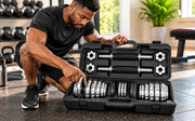 Uplift 50kg Adjustable Chrome Dumbbell & Barbell Set with Carry Case