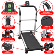 Uplift Foldable Manual Walking Treadmill with Adjustable Handrail – UGE016