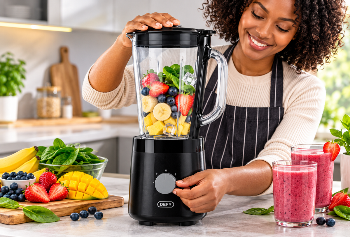 Defy 1.5L Glass Jug Table Blender 600W – Black (TB 6261 G)
